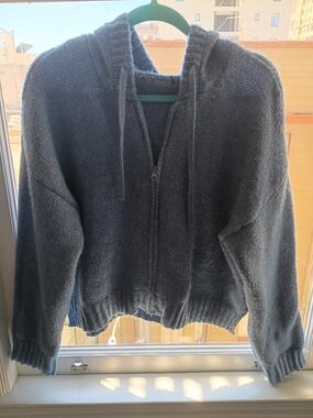 Men's Hooded Zip Sweater - Gray